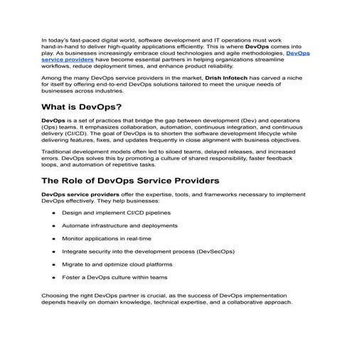 Choosing the Right DevOps Service Provider_ Why Drish Infotech Stands ...