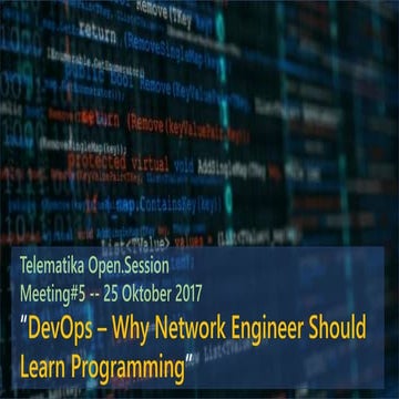DevOps Introduction - Why Network Engineer Should Learn Programming | PPT