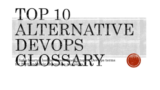 DevOps terms for 2018