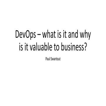 Dev ops – what and why - Bristech - July 2016