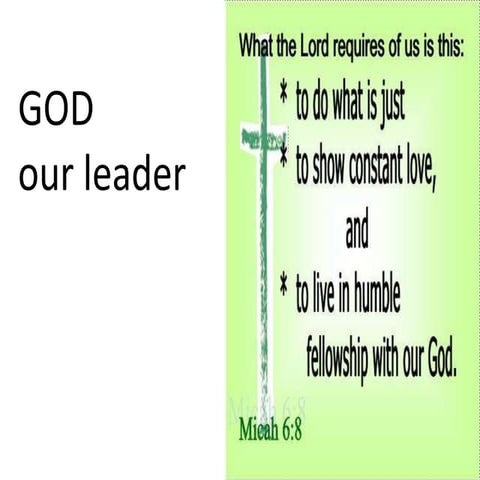 Devotions - Micah 6_8 God Our Leader