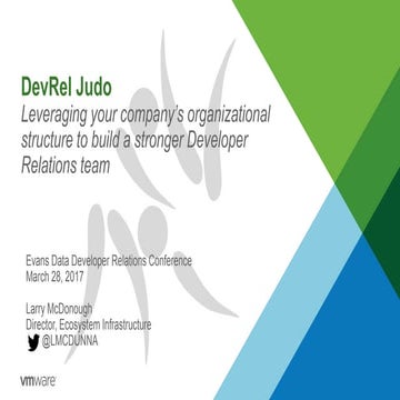 DevRel Judo Evans Data drc 2017