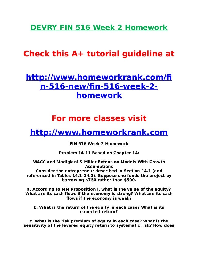 Essay about fin week homework 2 06 picture