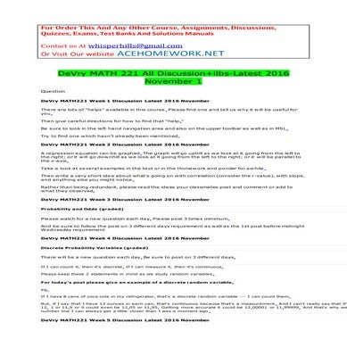 De vry math 221 all discussion+ilbs latest 2016 november 1