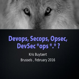 Dev secops opsec, devsec, devops ?