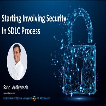 Starting Involving Security  In SDLC Process 