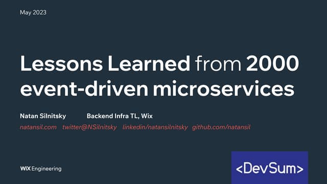 DevSum - Lessons Learned from 2000 microservices