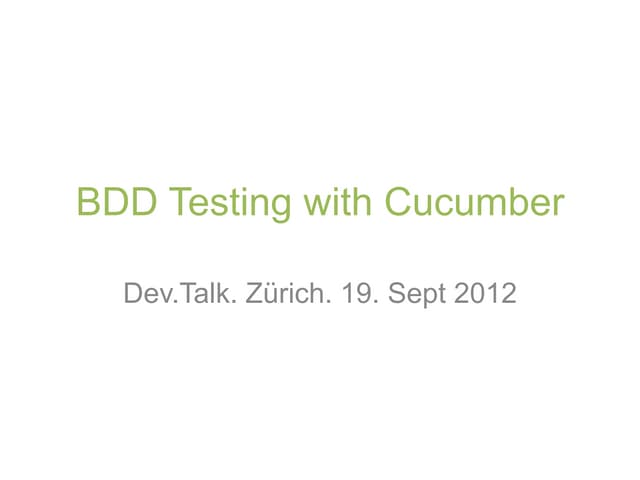 BDD testing with cucumber