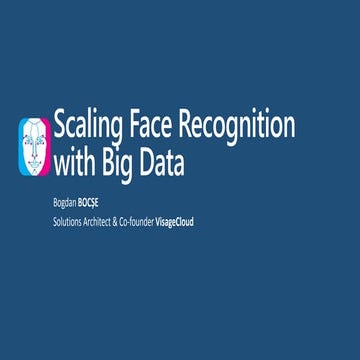 Scaling Face Recognition with Big Data - Key Notes at DevTalks Bucharest 2017