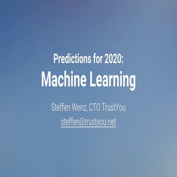 DevTalks Cluj - Predictions for Machine Learning in 2020