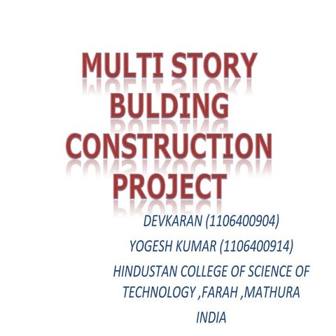Multi story building construction training report anshul