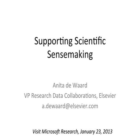 Sensemaking in Science