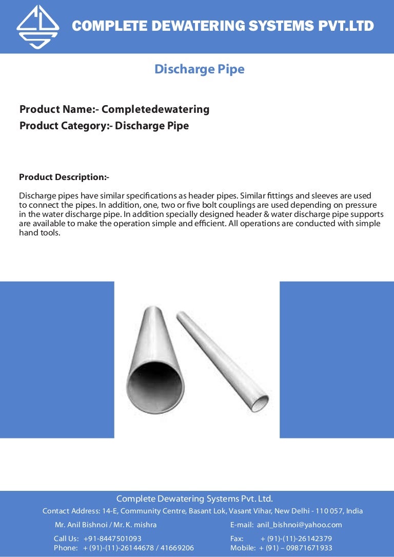 Pipe Fittings, Header Sleeve, Discharge Pipe, Swing Joint