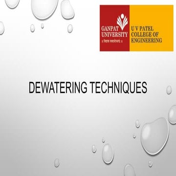 Dewatering techniques