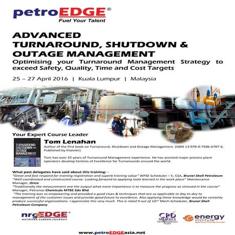 PD220 Advanced Turnaround, Shutdown and Outage Management