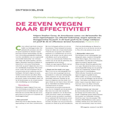 De zeven wegen naar effectiviteit | PDF