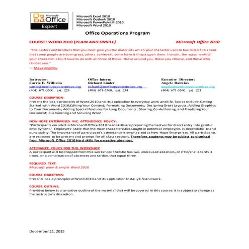 COURSEWORD2010PlainandSimple