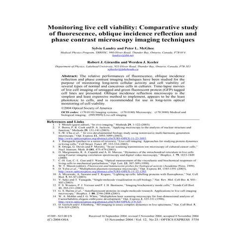Best Experimental Practices for Live Cell Imaging with the 3D Cell ...