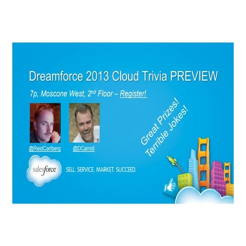 Dreamforce 2013 DevZone Cloud Trivia Preview