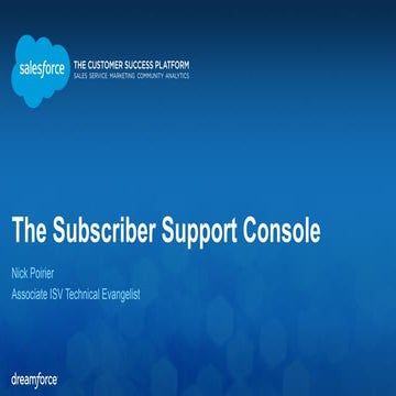 ISV Tech Talk: Subscriber Support (October 15, 2014)