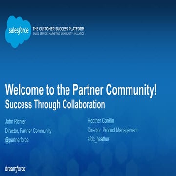 Welcome to the Partner Community: Success Through Collaboration! (October 13,...