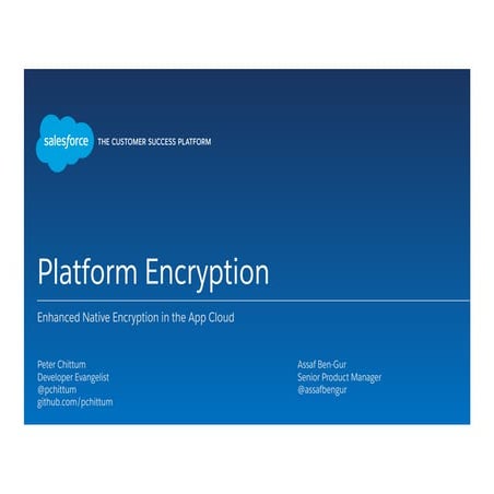 Dreamforce 15 - Platform Encryption for Developers