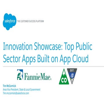 Innovation Showcase: Top Public Sector Apps Built on Salesforce App Cloud