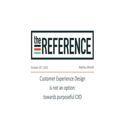 DF2015: A case for Customer Experience Design