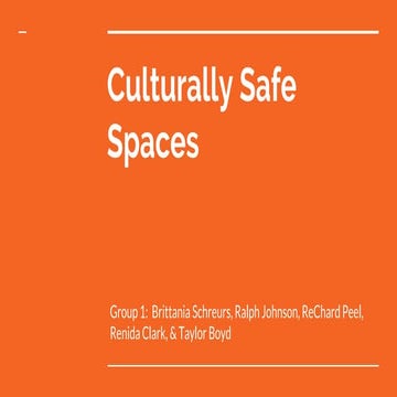 Culturally safe spaces