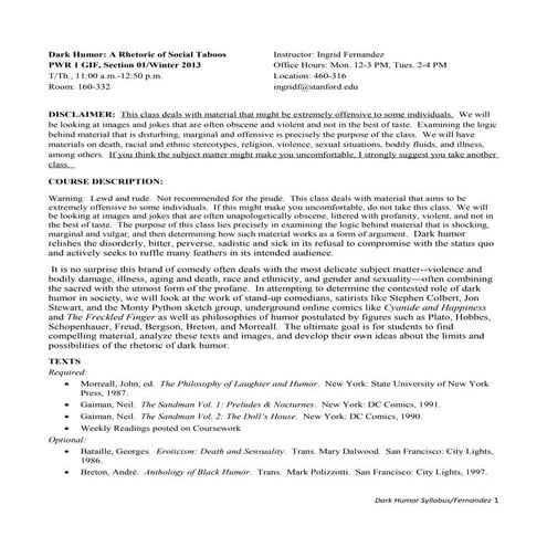 Syllabus Winter 2013