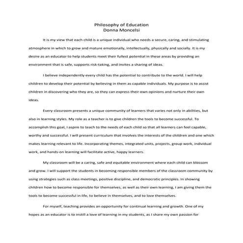 Philosophy of Education