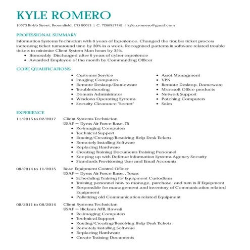 Kyle's Resume