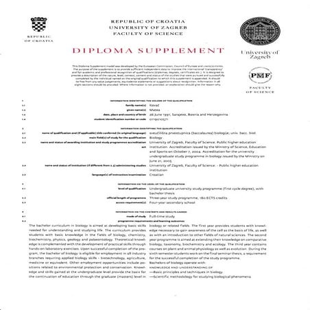 Diploma Suplement Bachelor