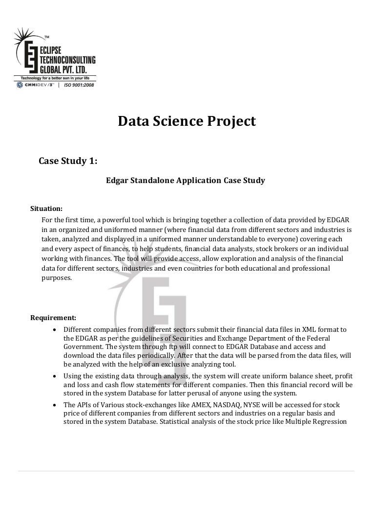 Data Science Project Case studies