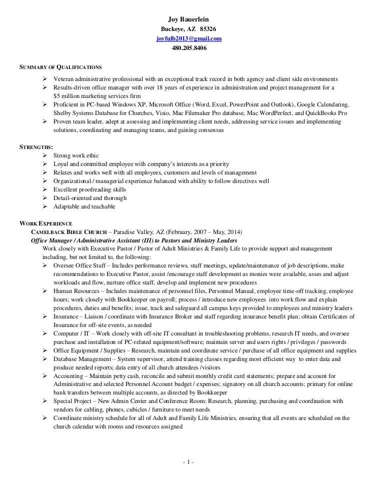 Joy Bauerlein Resume 8 25 14 Joy Bauerlein Resume 8 25 14