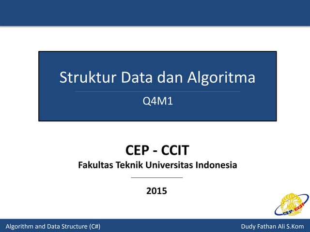 Algorithm & Data Structure - Pengantar