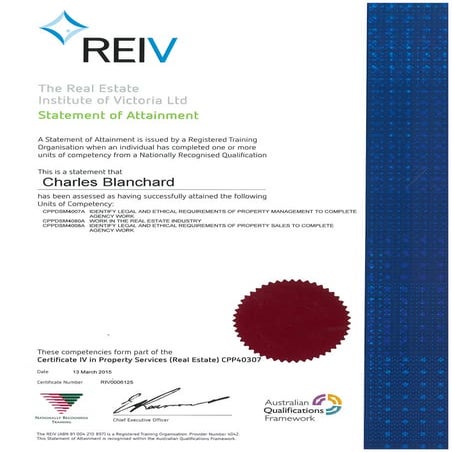 REIV Agents Representative - Charles Blanchard | PDF