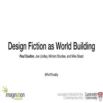 Design Fiction as World Building