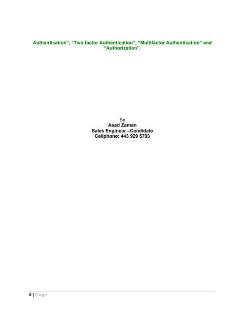 Two-factor authentication- A sample writing _Zaman