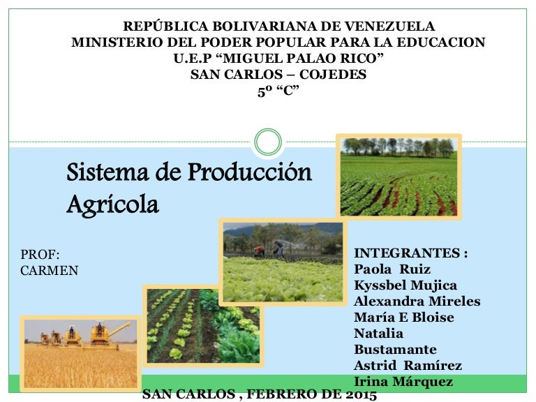 Sistema de Producción Agrícola Sistema de Producción Agrícola
