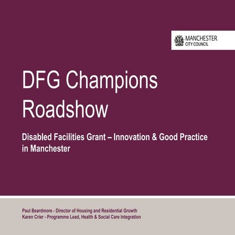 DFG Good Practice - Manchester City Council