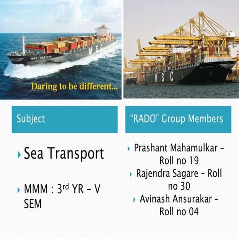 D & f m  sea transport