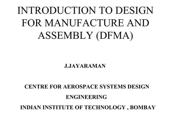 Design for assembly | PPT