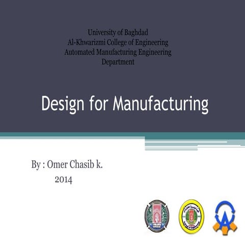 DFMA design for manufacturing and assembly | PPTX 