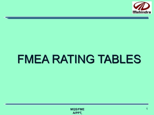 Fmea sod ranking (1) | PPT