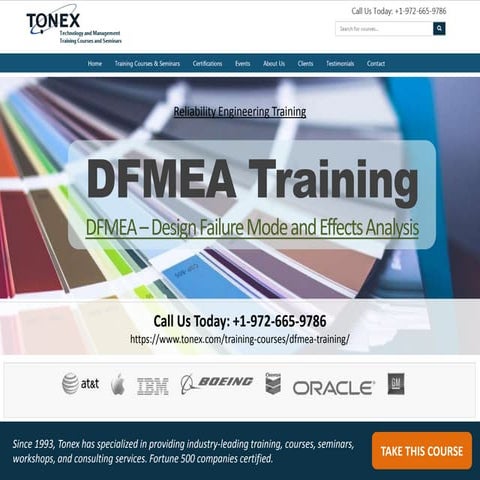 DFMEA Training, Design FMEA Training