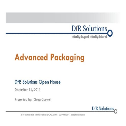 DfR Advanced Packaging