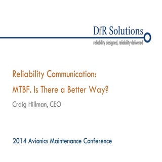 Alternatives to MTBF 