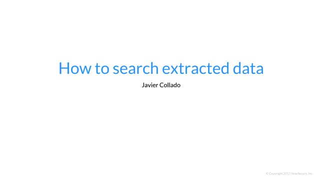 How to search extracted data