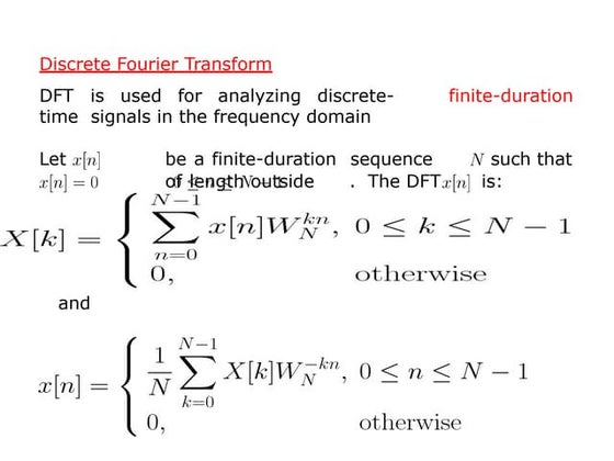 Discrete Fourier Transform | PPT